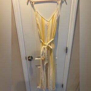 Billabong Yellow and White Striped Jumpsuit